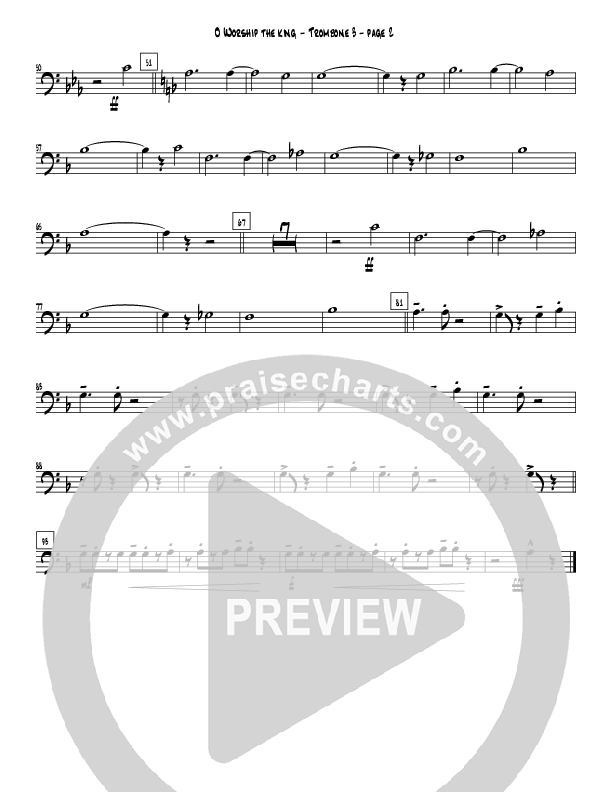 O Worship the King (Instrumental) Trombone 3 (Crosswinds Big Band)