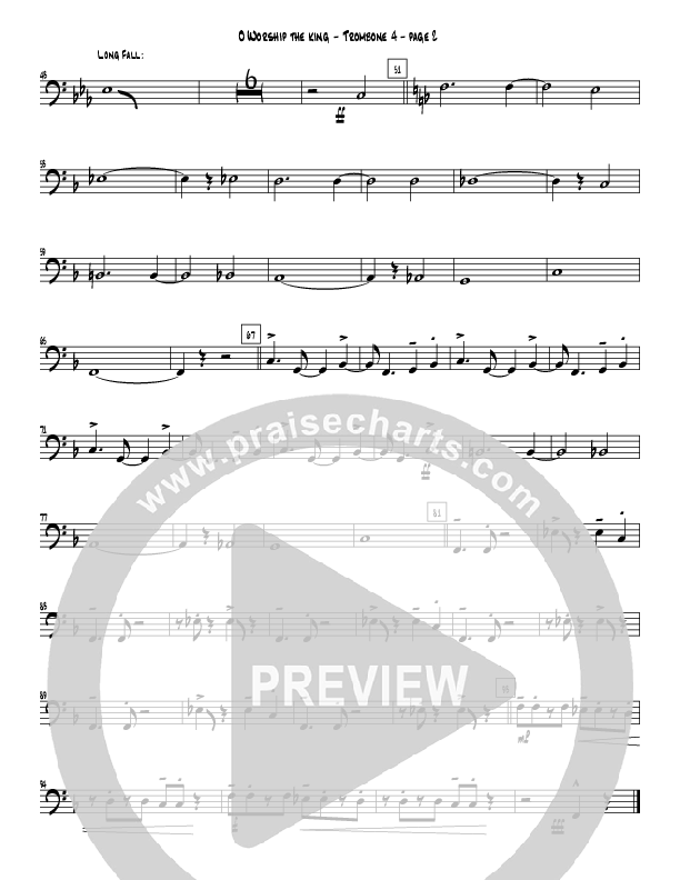 O Worship the King (Instrumental) Trombone 4 (Crosswinds Big Band)