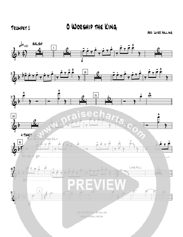O Worship the King (Instrumental) Trumpet 1 (Crosswinds Big Band)