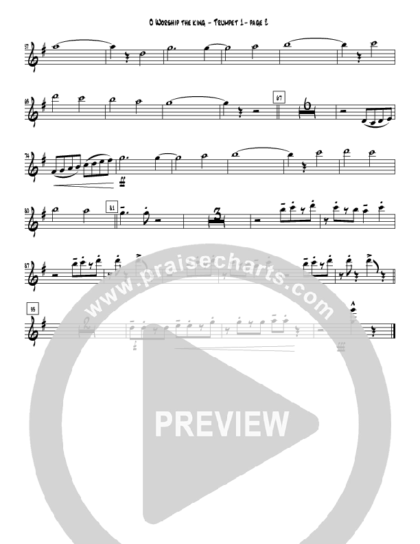 O Worship the King (Instrumental) Trumpet 1 (Crosswinds Big Band)