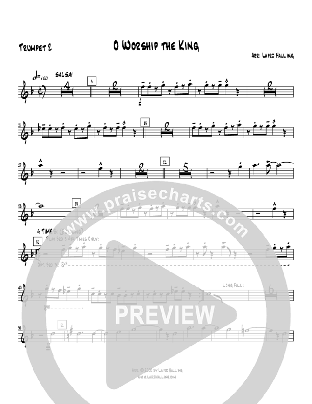 O Worship the King (Instrumental) Trumpet 2 (Crosswinds Big Band)