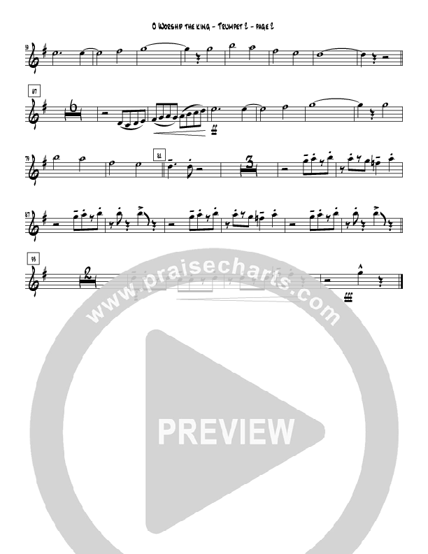 O Worship the King (Instrumental) Trumpet 2 (Crosswinds Big Band)