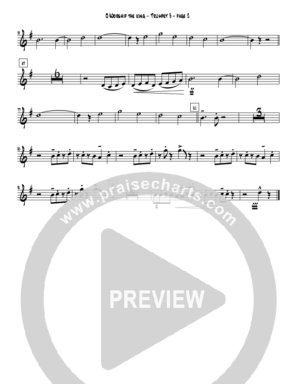 O Worship the King (Instrumental) Trumpet 3/4 (Crosswinds Big Band)