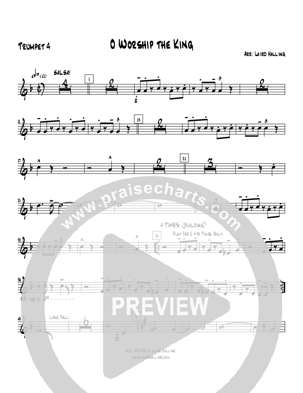 O Worship the King (Instrumental) Trumpet 3/4 (Crosswinds Big Band)