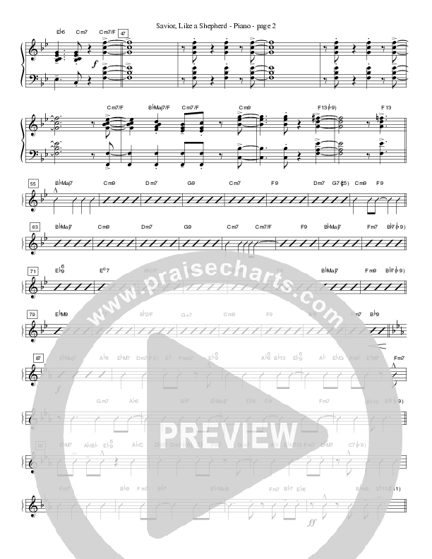 Savior Like a Shepherd (Instrumental) Piano Sheet (Crosswinds Big Band)