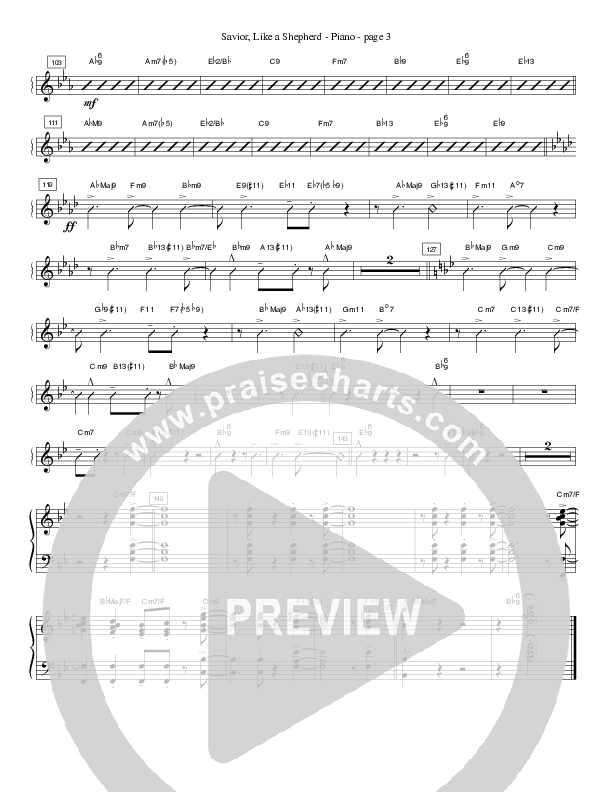 Savior Like a Shepherd (Instrumental) Piano Sheet (Crosswinds Big Band)