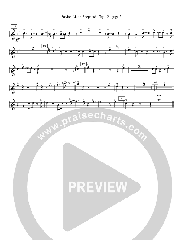 Savior Like a Shepherd (Instrumental) Trumpet 2 (Crosswinds Big Band)