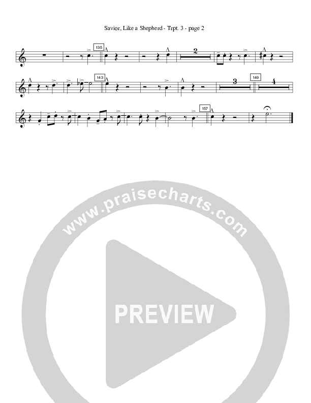 Savior Like a Shepherd (Instrumental) Trumpet 3/4 (Crosswinds Big Band)