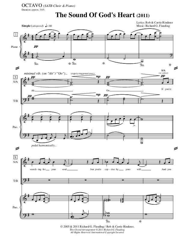 The Sound Of God's Heart Lead & Piano (Ric Flauding / Carrie Rinderer)