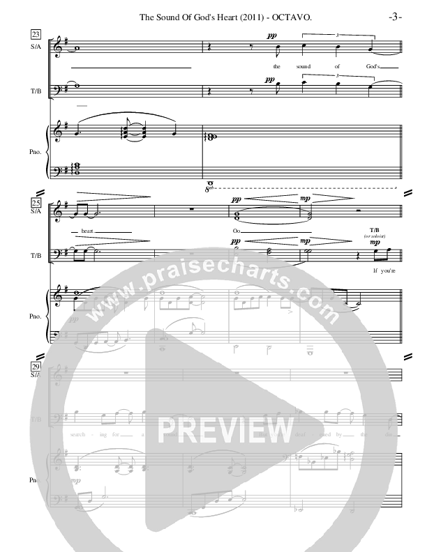 The Sound Of God's Heart Piano/Vocal (SATB) (Ric Flauding / Carrie Rinderer)