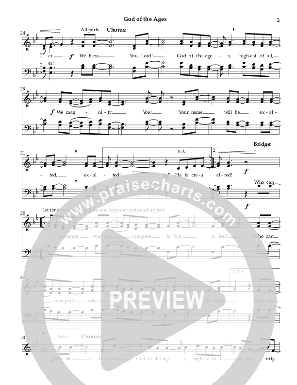 God Of The Ages Choir Sheet (Exodus)