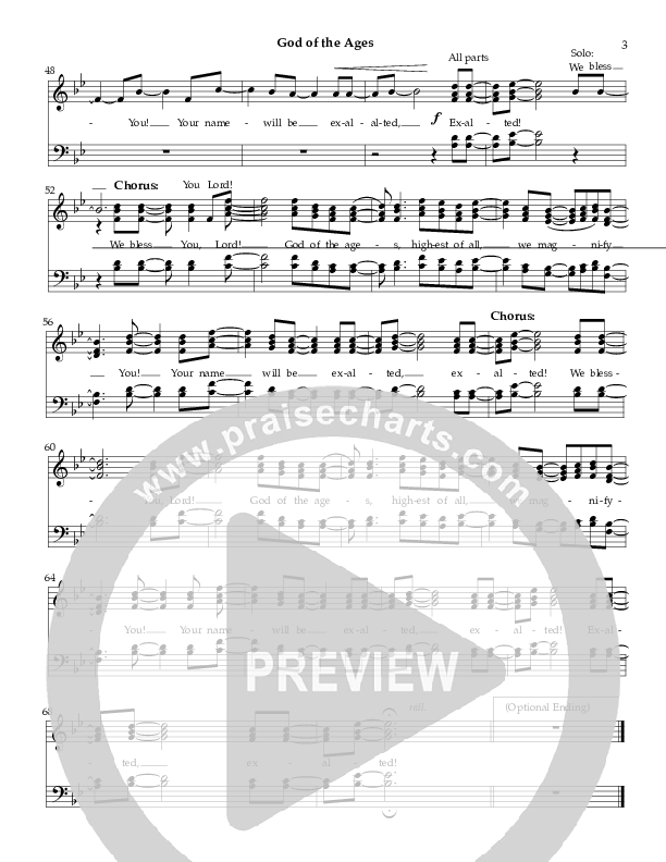 God Of The Ages Choir Sheet (Exodus)