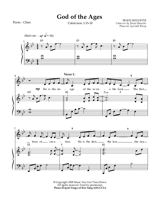 God Of The Ages Piano/Vocal (SAT) (Exodus)