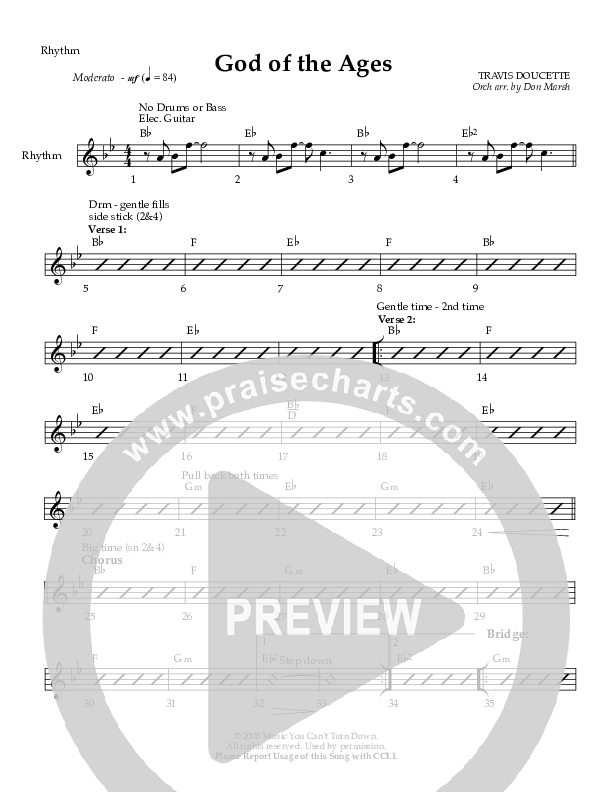 God Of The Ages Rhythm Chart (Exodus)