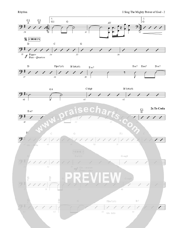 I Sing The Mighty Power Of God Rhythm Chart (Exodus)