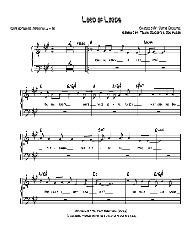 Lord Of Lords Lead Sheet (Caleb Grimm)