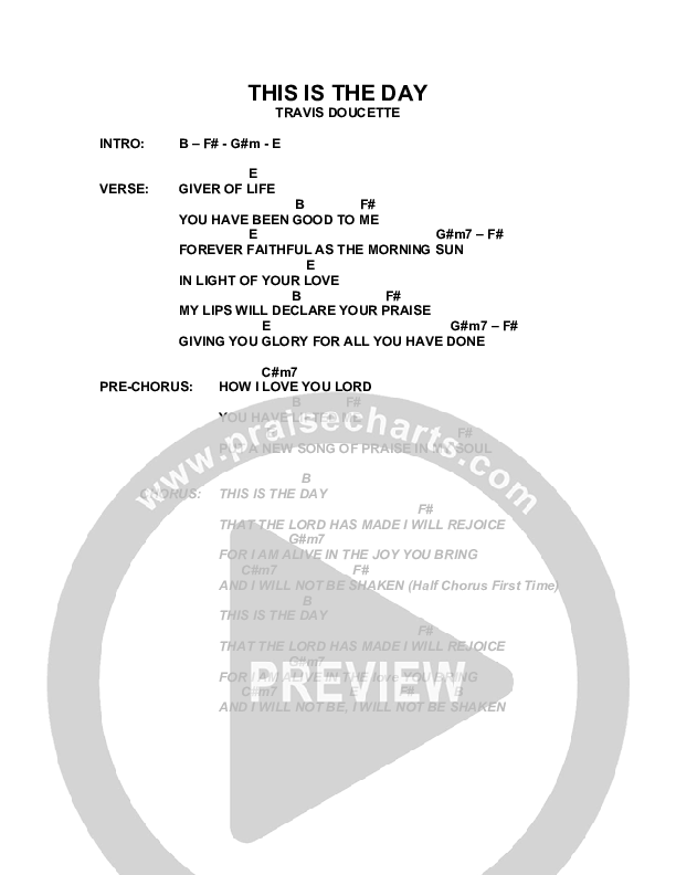 This Is The Day Chord Chart (Caleb Grimm)