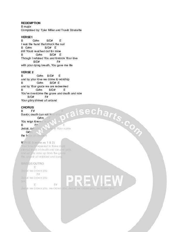 Redemption Chords & Lyrics (Campaign)