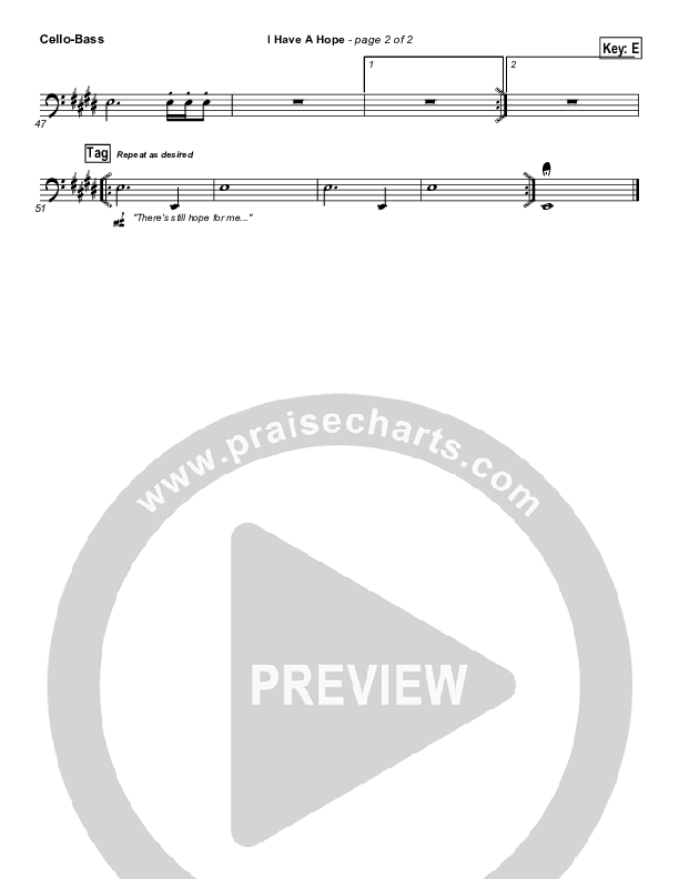 I Have A Hope Cello/Bass (Tommy Walker)