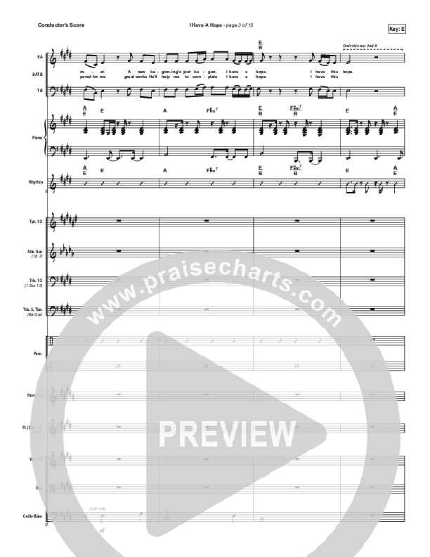 I Have A Hope Conductor's Score (Tommy Walker)