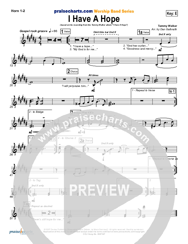 I Have A Hope Brass Pack (Tommy Walker)