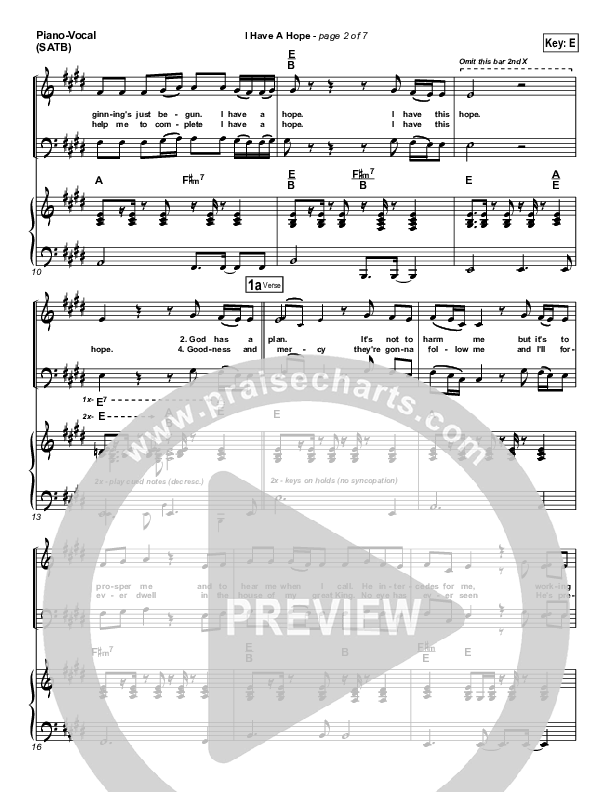 I Have A Hope Piano/Vocal (Tommy Walker)