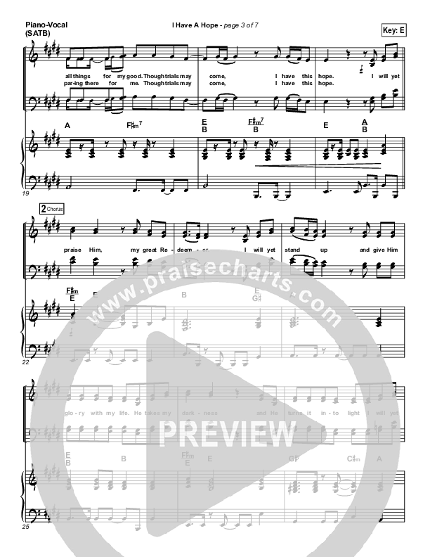 I Have A Hope Piano/Vocal (Tommy Walker)