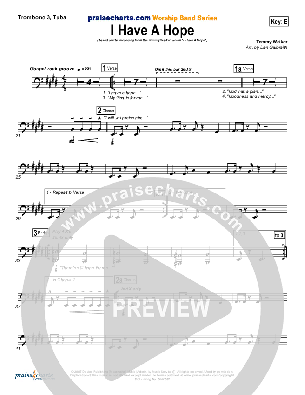 I Have A Hope Trombone 3/Tuba (Tommy Walker)