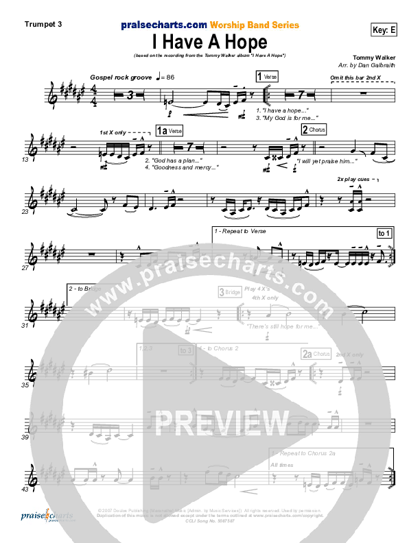 I Have A Hope Trumpet 3 (Tommy Walker)