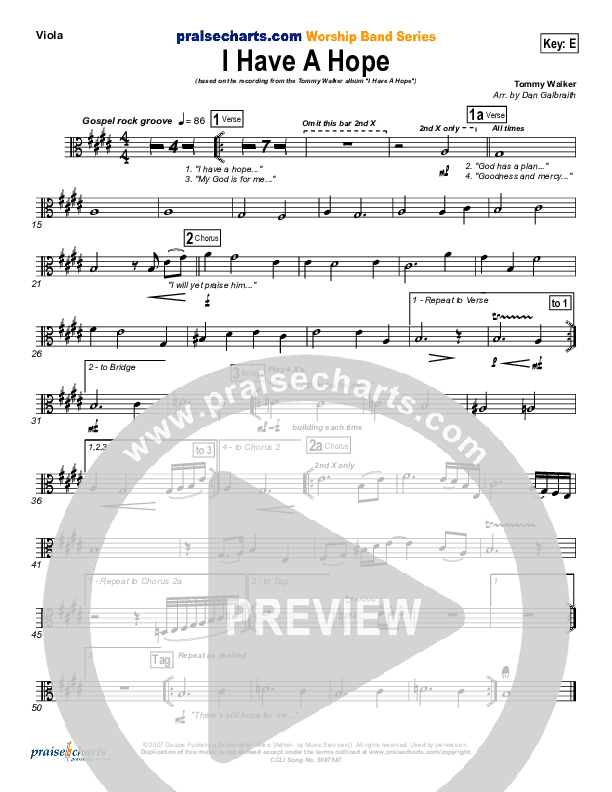 I Have A Hope Viola (Tommy Walker)