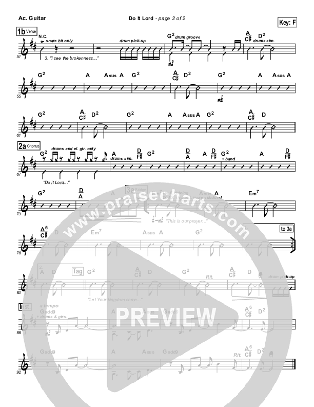 Do It Lord Acoustic Guitar (Tommy Walker)