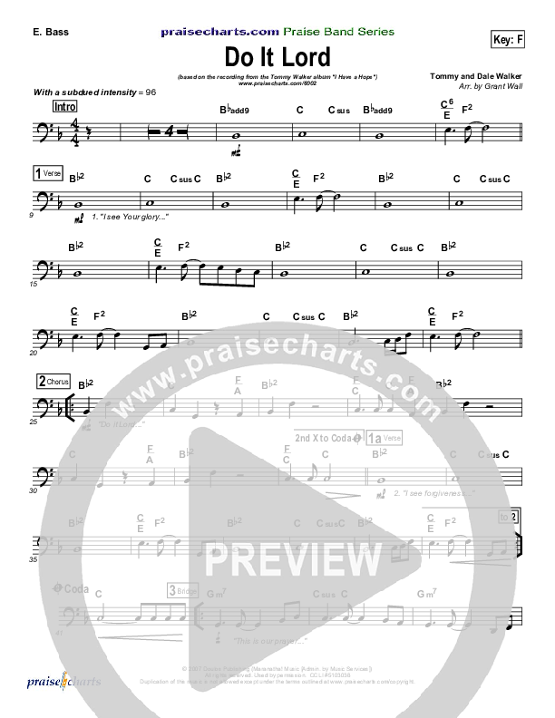 Do It Lord Bass Guitar (Tommy Walker)