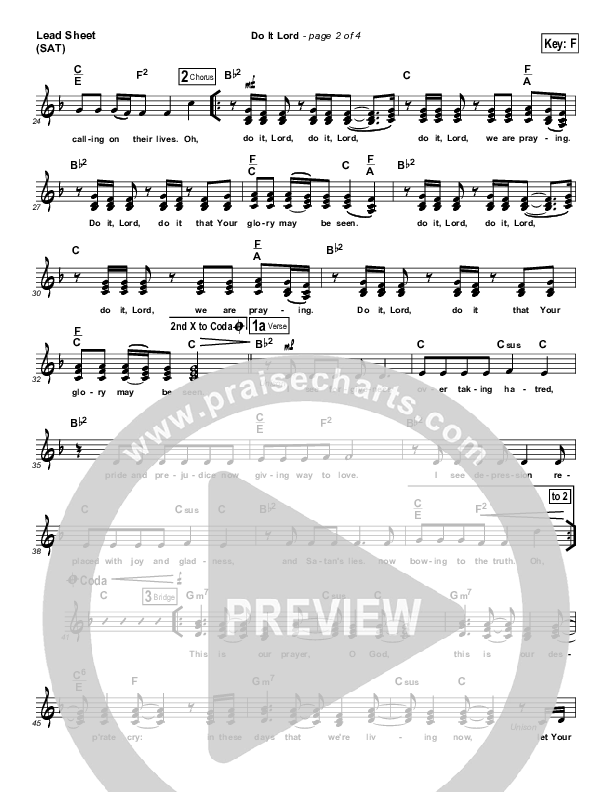 Do It Lord Lead Sheet (SAT) (Tommy Walker)