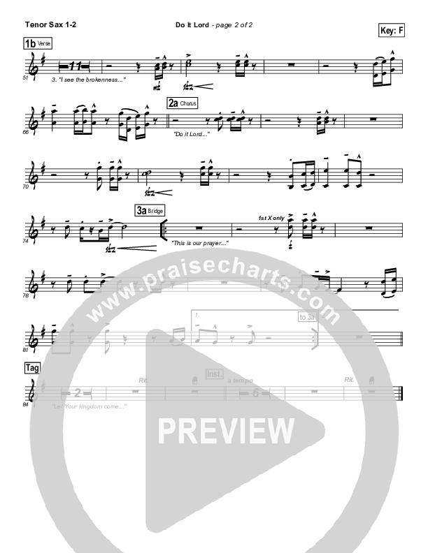 Do It Lord Tenor Sax 1/2 (Tommy Walker)