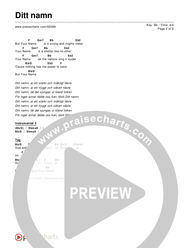Ditt namn (julversion) Chords & Lyrics ()