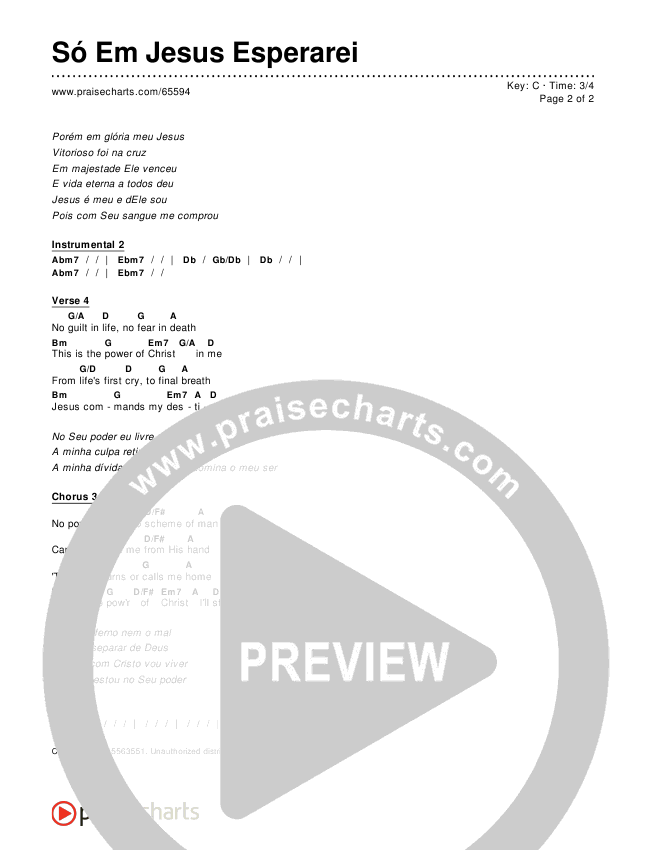 Só Em Jesus Esperarei Chords & Lyrics ()