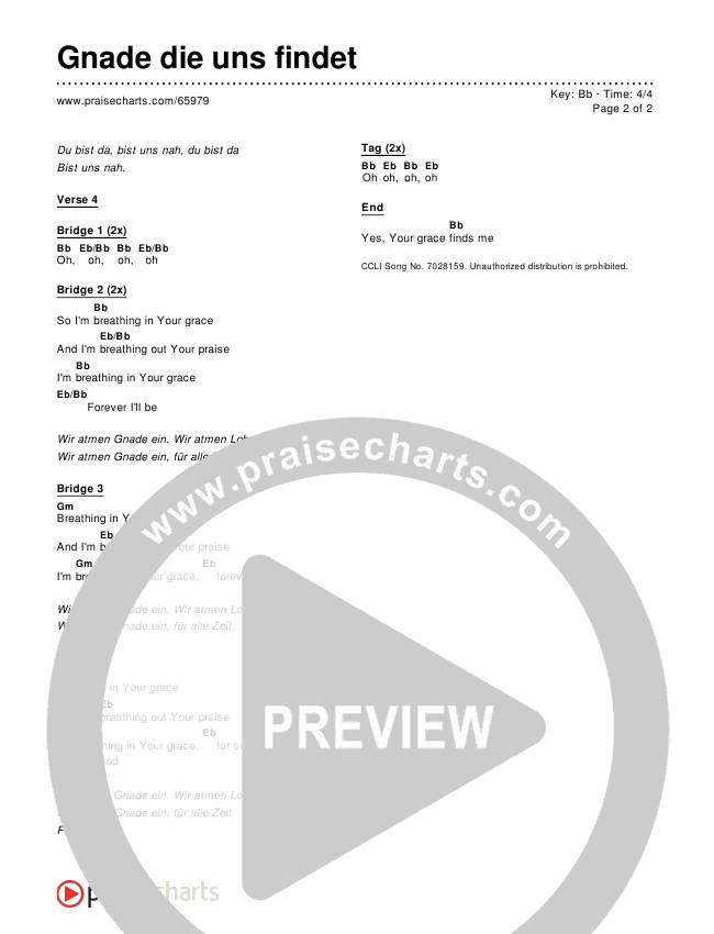 Gnade die uns findet Chords & Lyrics ()