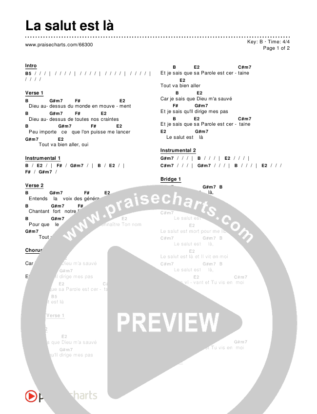 La salut est là Chords & Lyrics ()