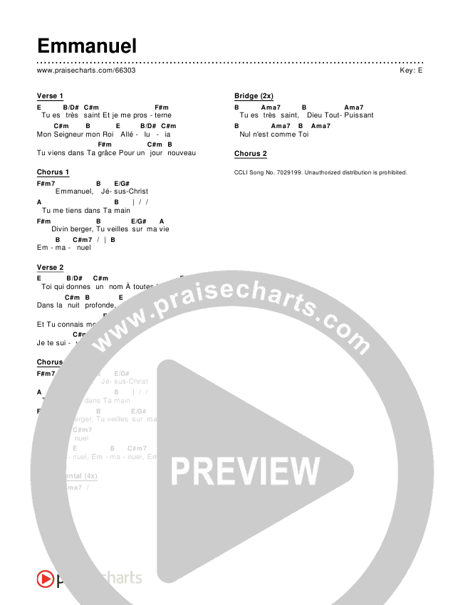 Emmanuel Chords & Lyrics ()