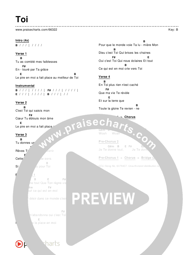 Toi Chords & Lyrics ()