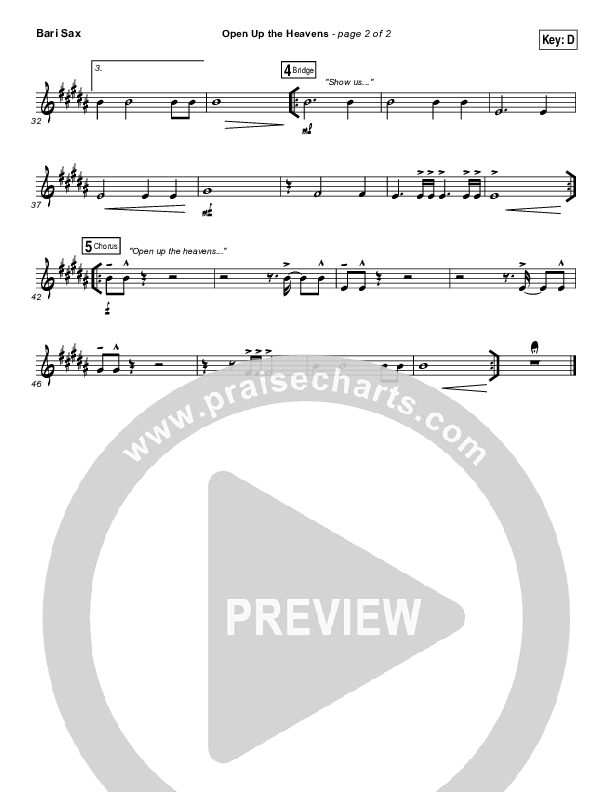 Open Up The Heavens Bari Sax (Vertical Worship)