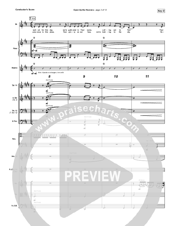 Open Up The Heavens Conductor's Score (Vertical Worship)
