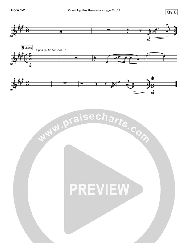 Open Up The Heavens French Horn 1/2 (Vertical Worship)