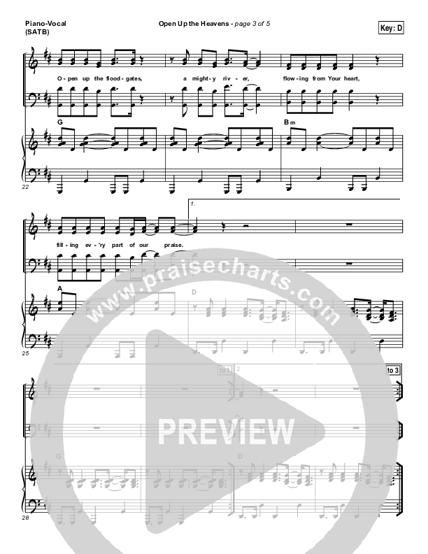 Open Up The Heavens Piano/Vocal (SATB) (Vertical Worship)