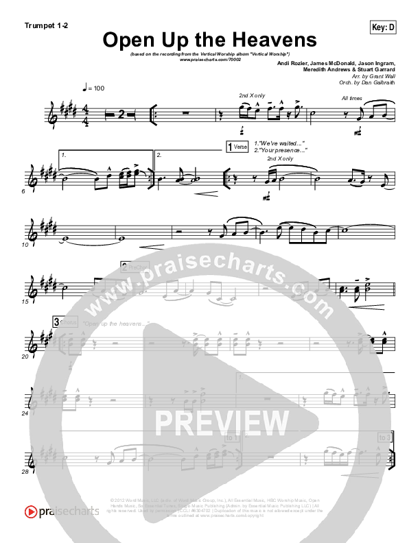 Open Up The Heavens Brass Pack (Vertical Worship)