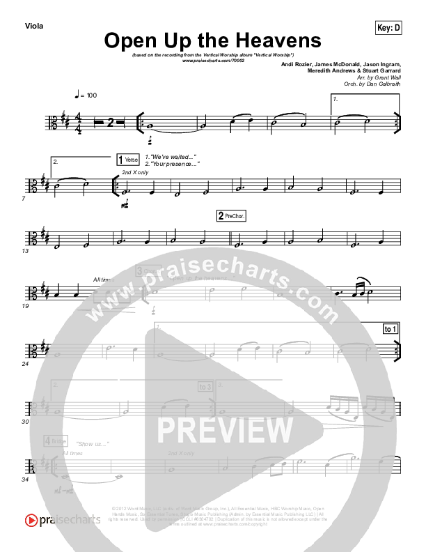 Open Up The Heavens Viola (Vertical Worship)