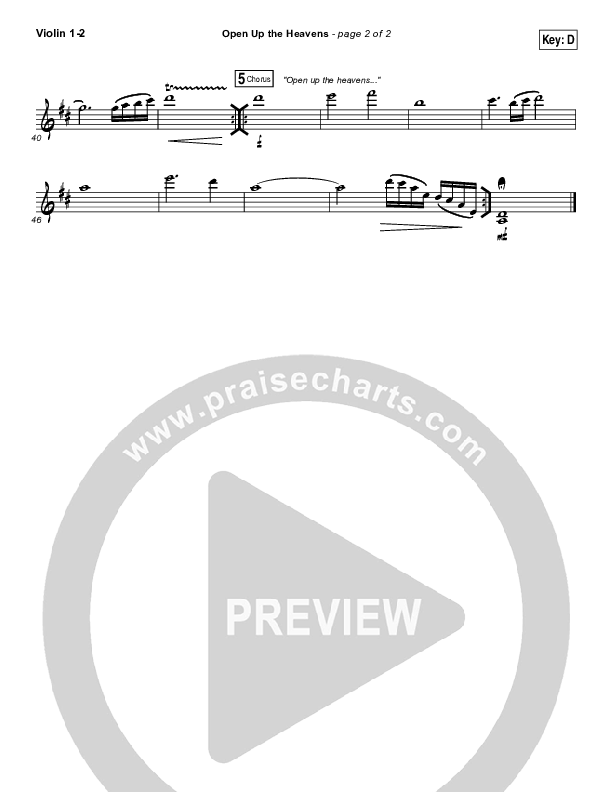 Open Up The Heavens Violin 1/2 (Vertical Worship)