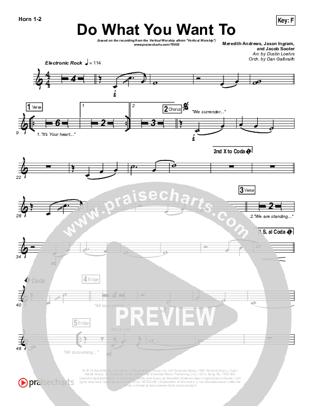 Do What You Want To French Horn 1/2 (Vertical Worship)