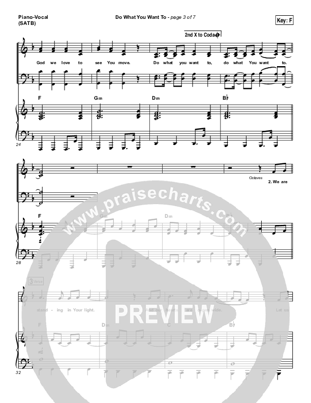 Do What You Want To Piano/Vocal (SATB) (Vertical Worship)