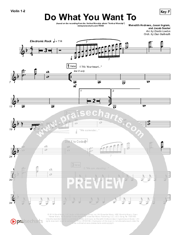 Do What You Want To Violin 1/2 (Vertical Worship)